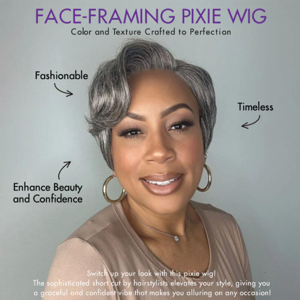 Short Salt and Pepper Pixie Cut Wig: 13x6 HD Lace Pre-Cut Glueless