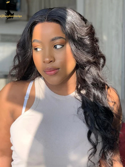 black body wave lace front wig