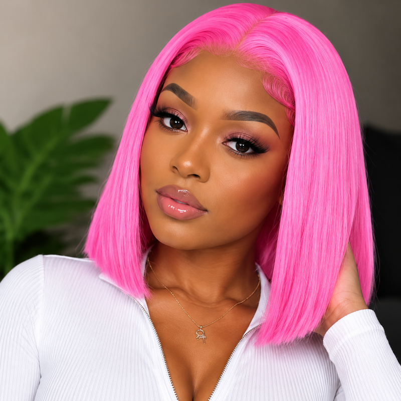 Short Colored Human Hair Pixie Bob Wigs for Black Women
