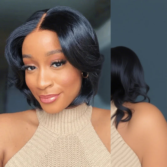 Blonde Curly Pixie Cut 13x4 Lace Front Glueless Wig with Drawstring
