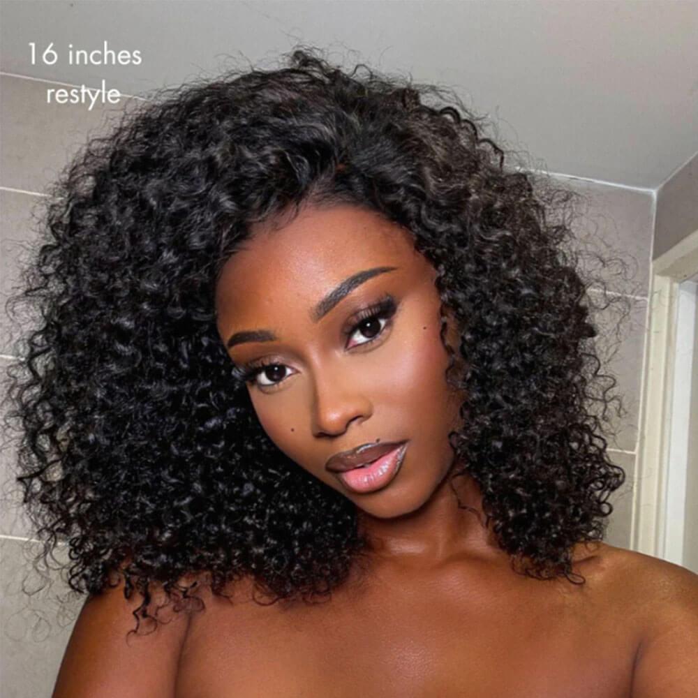 200% Density Afro Curly Glueless Wig - 5x5 Pre-Cut Lace Human Hair