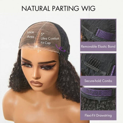 200% Density Afro Curly Glueless Wig - 5x5 Pre-Cut Lace Human Hair