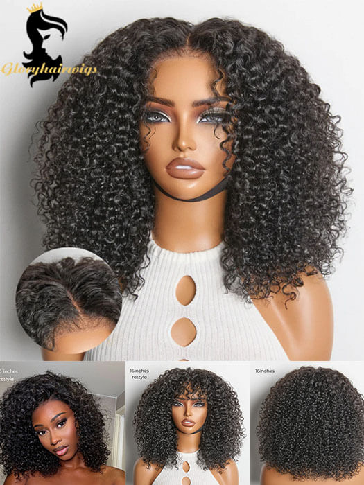200% Density Afro Curly Glueless Wig - 5x5 Pre-Cut Lace Human Hair