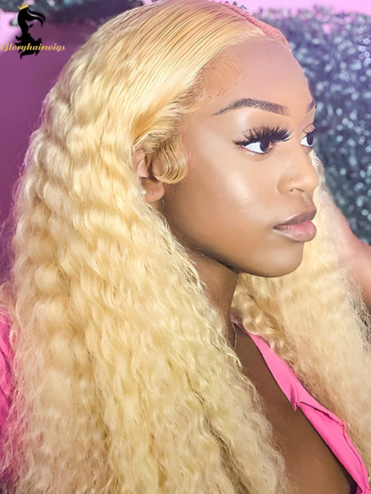 kinky curly blonde wig