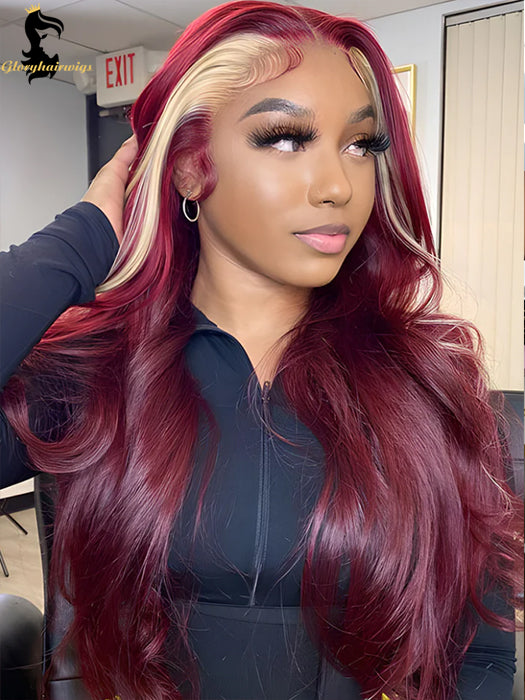burgundy bundles with frontal