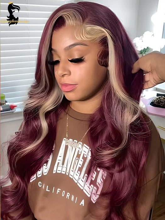 burgundy color wig