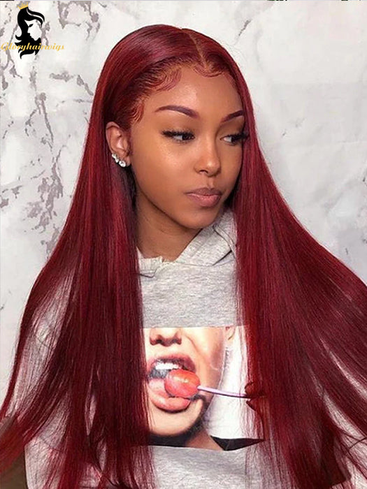 burgundy lace wigs human hair