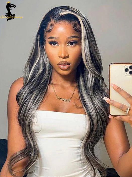 silver grey lace front wig
