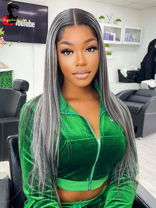 grey frontal wig