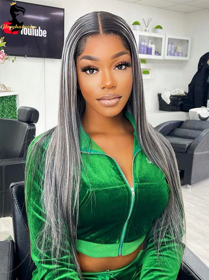 grey frontal wig