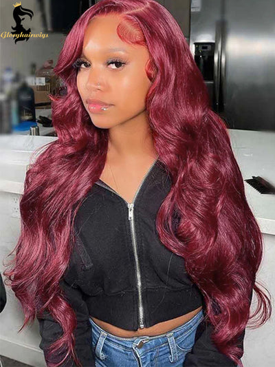 burgundy lace front wig