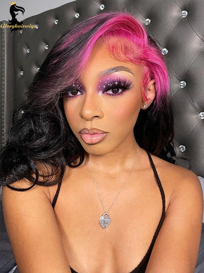 pink ombre lace front wig