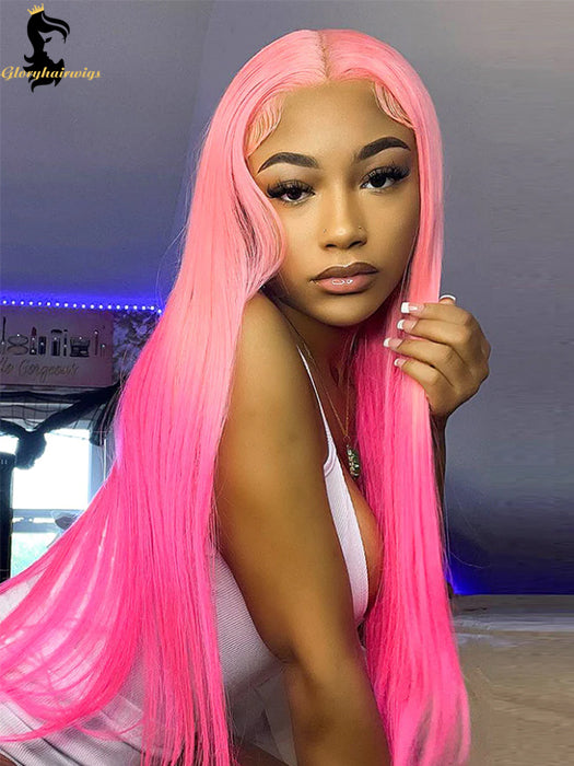 wig with pink highlights