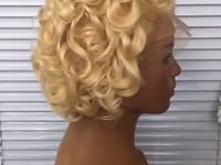 🔥Blonde Deep wavy Short glueless full lace wigs