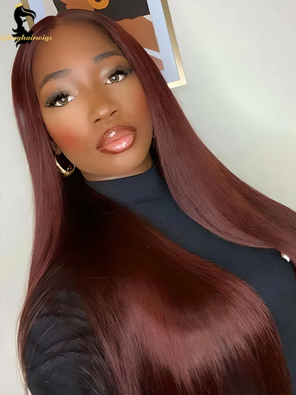 reddish brown straight wig