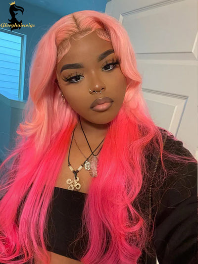 pink ombre lace front wig