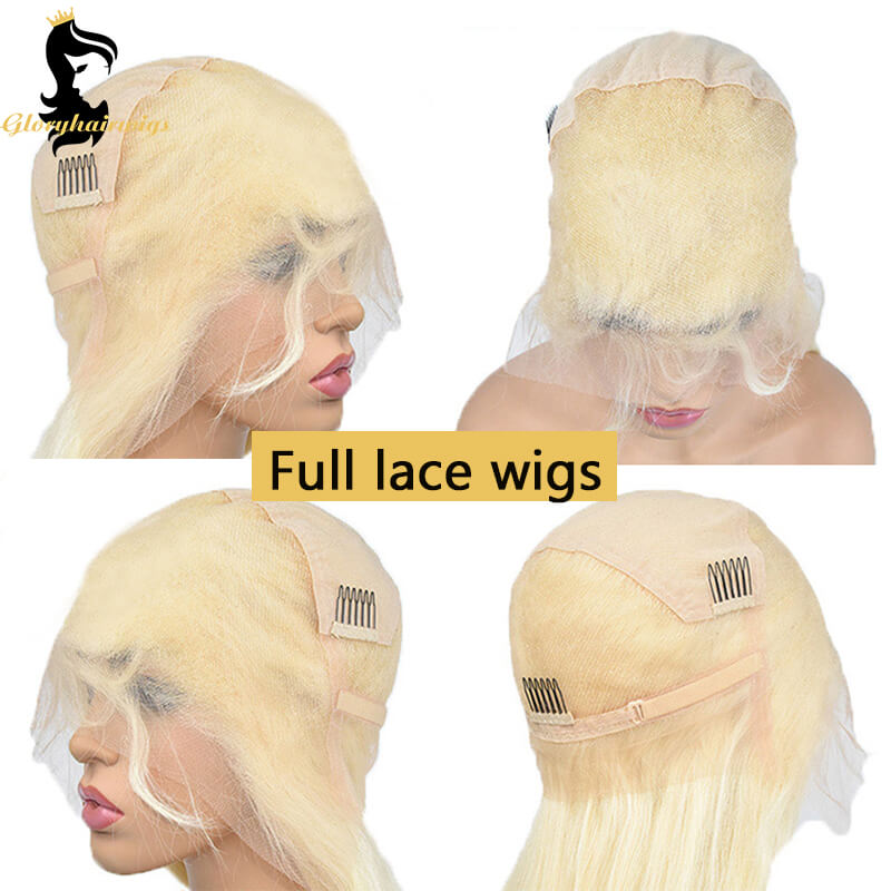 2024 Blonde Wavy short full lace human hair wigs | Gloryhairwigs