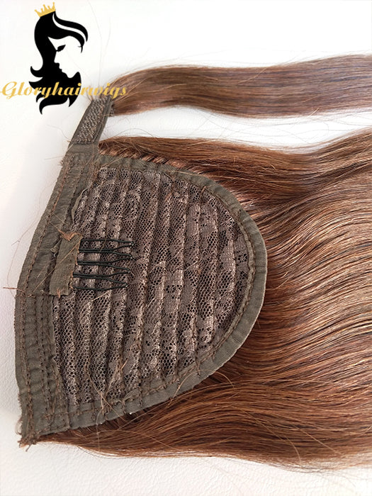 Human hair ponytail straight ponytail natural hair ponytail in Gloryhairwigs