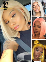 blonde pixie cut human hair wig