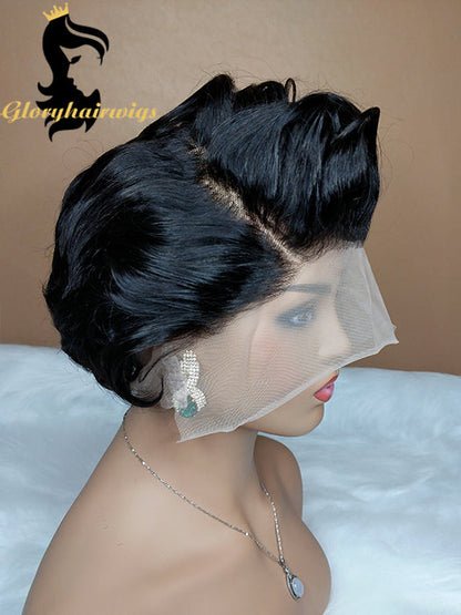 human hair bob wigs with side part