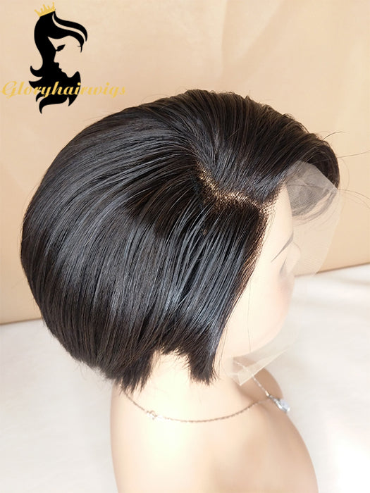 Short lace front human hair wigs for sale 8inch brazilian bob wig