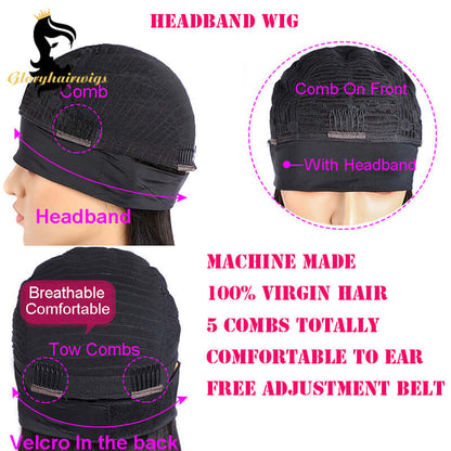 straight headband wig