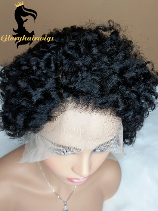 curly bob wig with side part