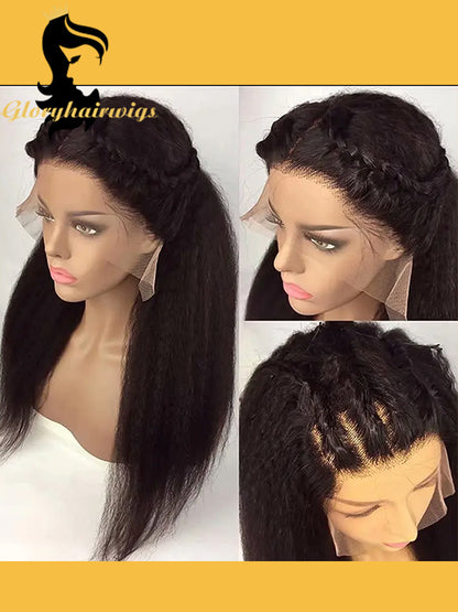 kinky straight human hair wig