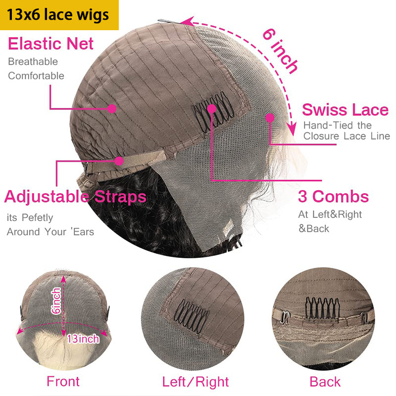 short wet and wavy human hair wigs