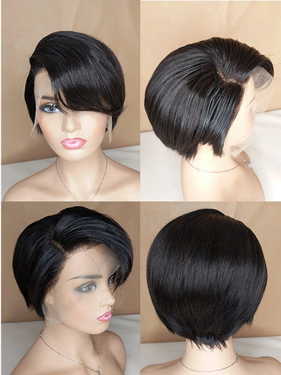 Short lace front human hair wigs for sale 8inch brazilian bob wig