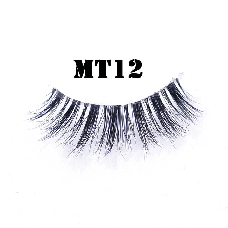 False lashes with clear band invisible band lashes