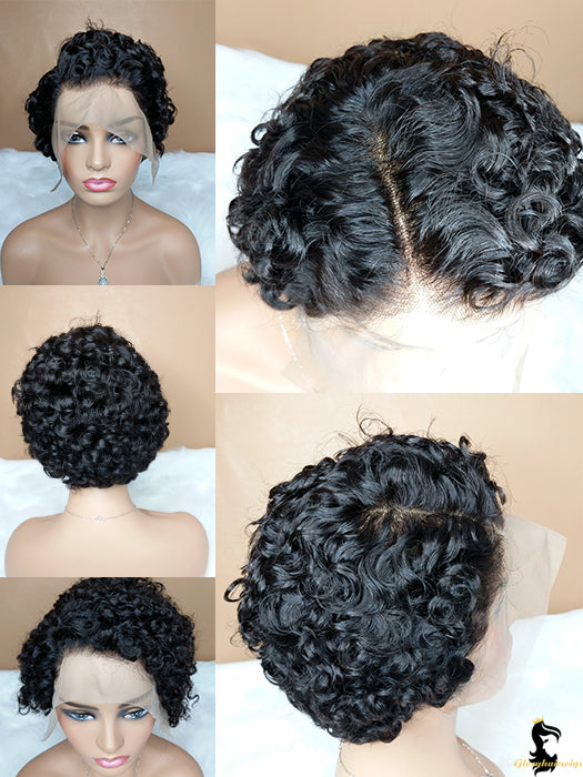 short curly 360 lace wig