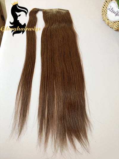 Human hair ponytail straight ponytail natural hair ponytail in Gloryhairwigs